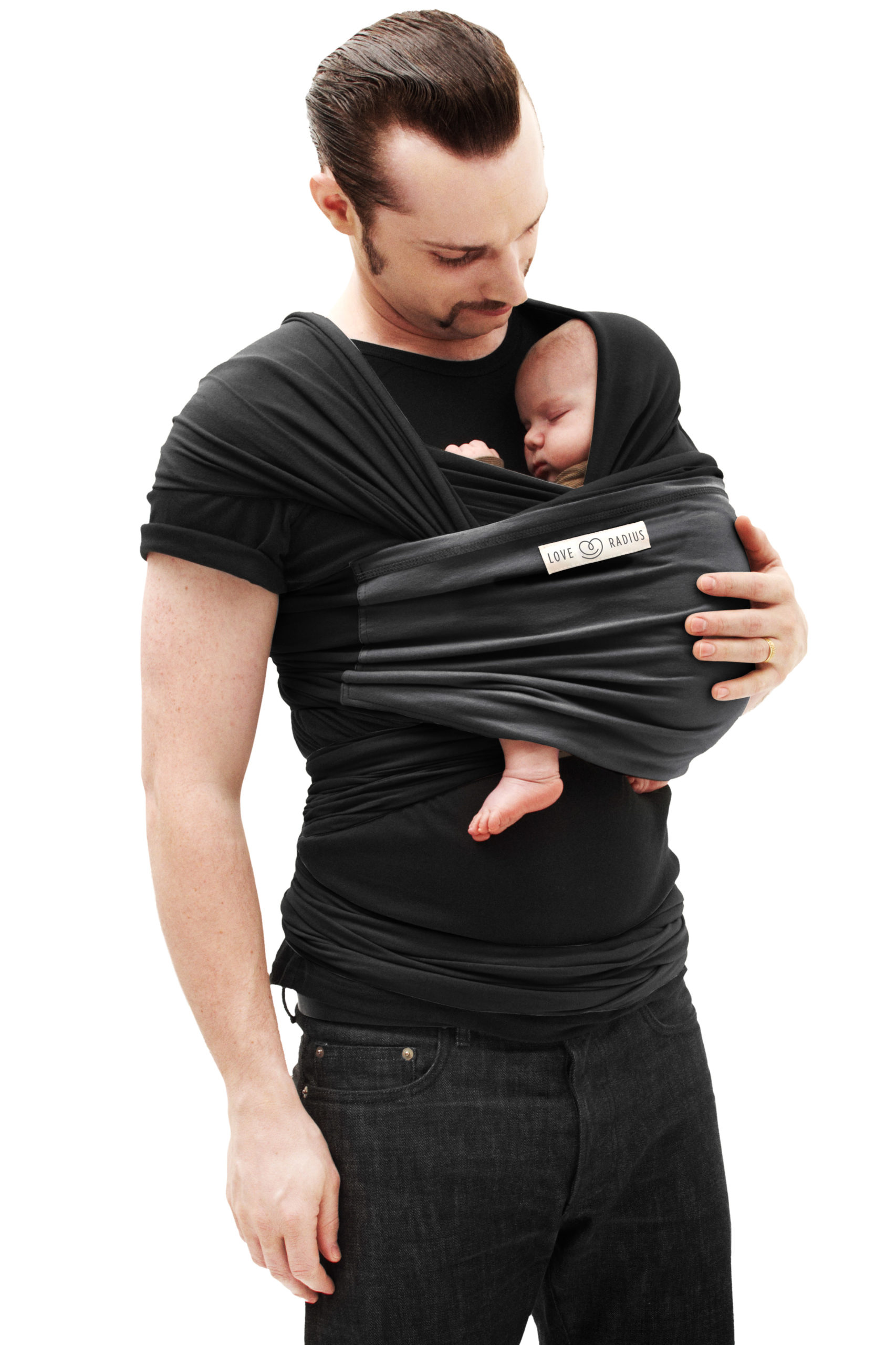 Love-radius-originale-echarpe-tricotee-noir-anthracite-etoiles-en-portage.