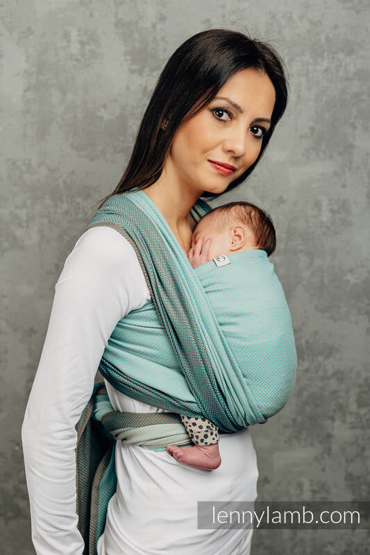 Lennylamb-écharpe-portage-little-herringbone-baby-mint-etoiles-en-portage2